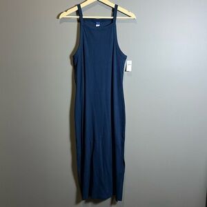 Old Navy Long Blue Sleeveless Midi Sheath Dress